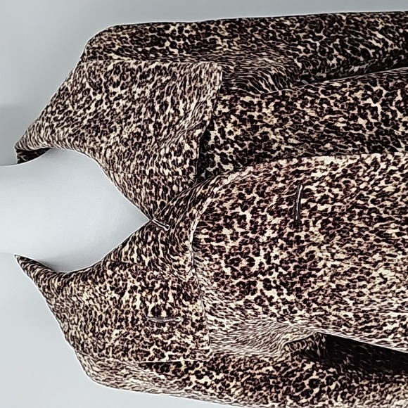 Talbots Classic Leopard Print Collared Lined Jacket w Front Pockets - Picture 5 of 17